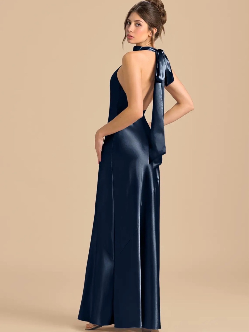 Azazie Halter Backless Evening Dress - Picture 1 of 3